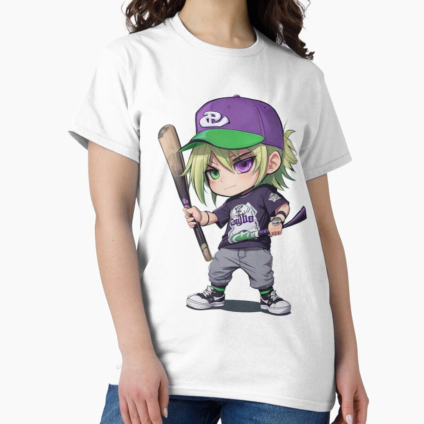 Baseball and boy cartoon Classic T-Shirt