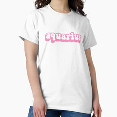 Aquarius Pink Text Classic T-Shirt