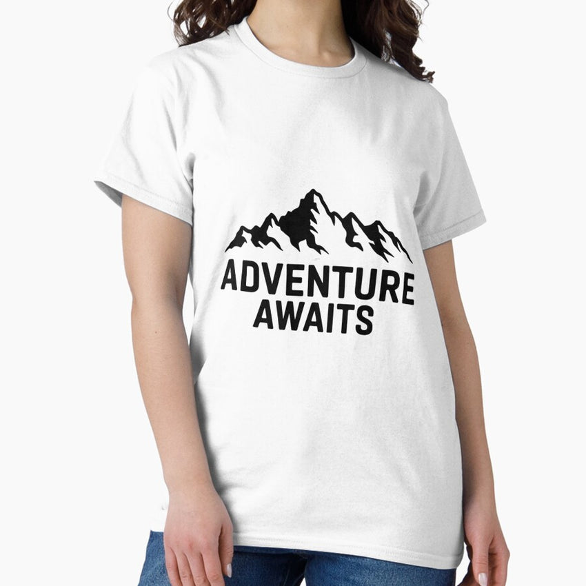 Adventure Awaits Mountain Silhouette T Shirt Classic T Shirt