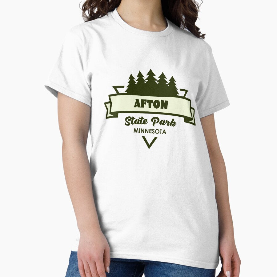 Afton State Park Minnesota Trees And Ribbon Classic T Shirt
