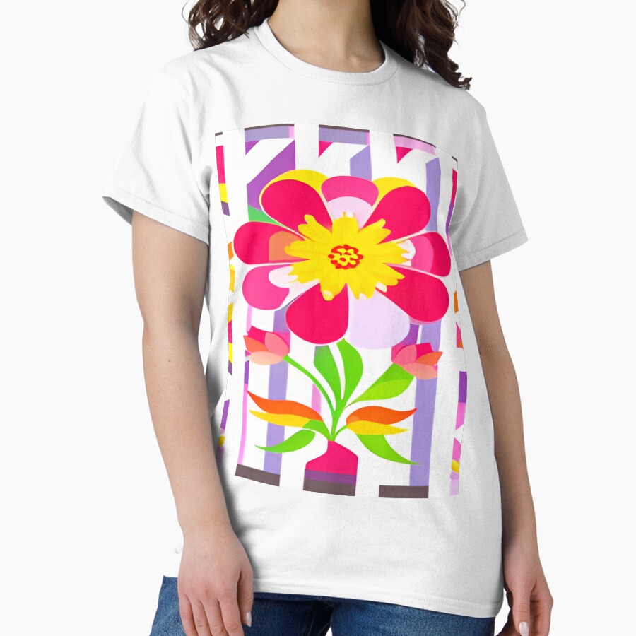 Retro Style Flower market Classic T-Shirt
