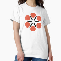 Retro Flower Black and Orange 1 Classic T-Shirt