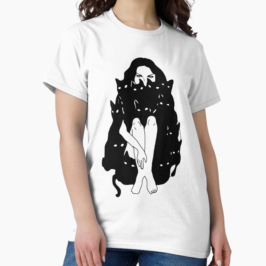 Devil Black Cat Lady Classic T-Shirt