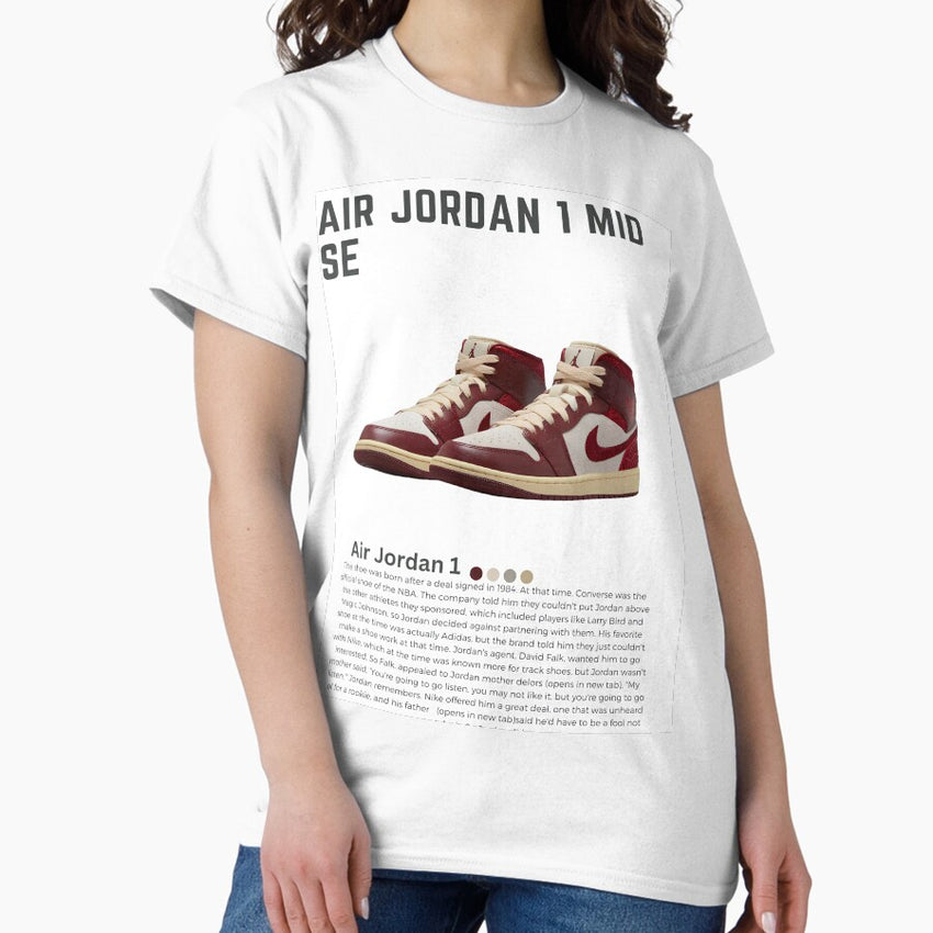 Air Jordan 1 Mid Se Red Classic T Shirt