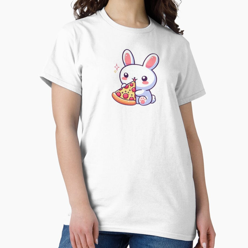 bunny eating pizza Classic T-Shirt