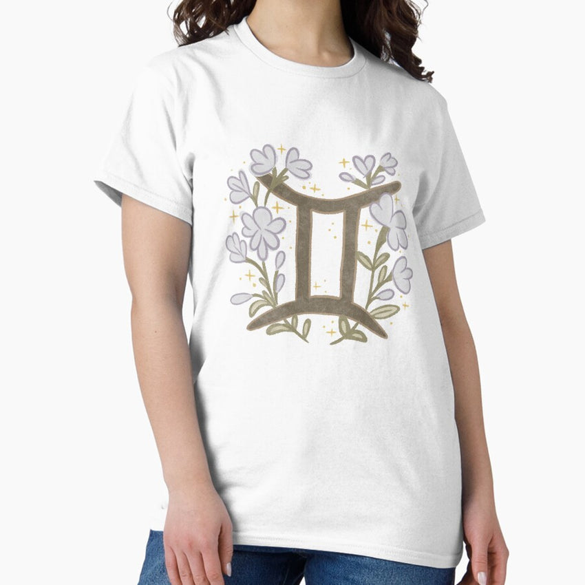 Floral Gemini Sticker Classic T-Shirt