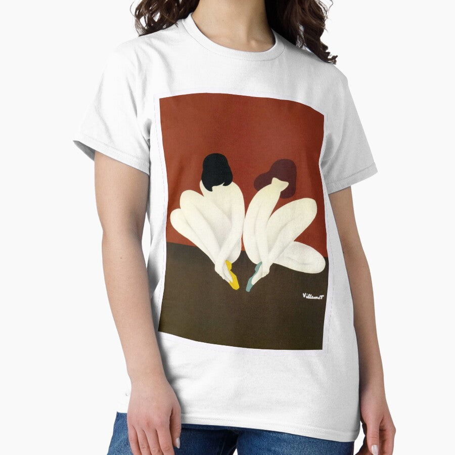 Twins Lotus Flower Retro Vintage Fashion Poster Classic T-Shirt
