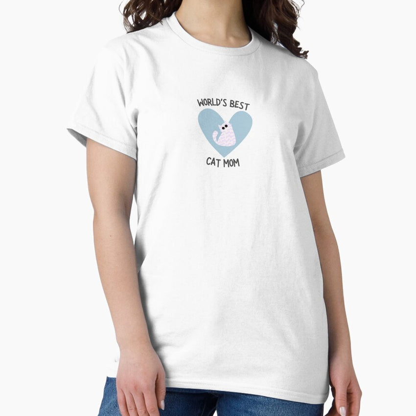 Worlds best white cat mom Classic T-Shirt