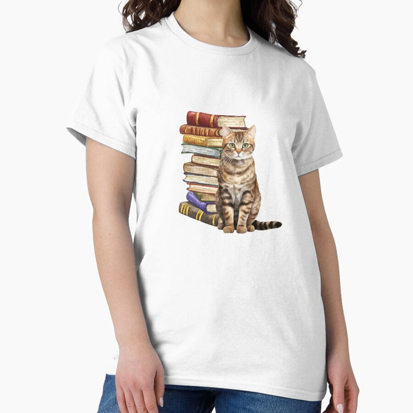 Bramble Cat And Books Classic T-Shirt