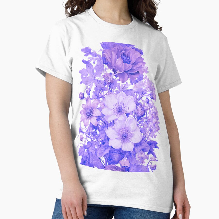 Vintage flower, gorgeous shabby chic rbf2, purple Classic T-Shirt