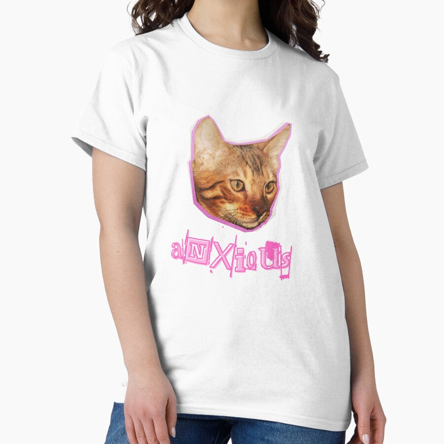Anxious, social anxiety cat - mood Classic T-Shirt
