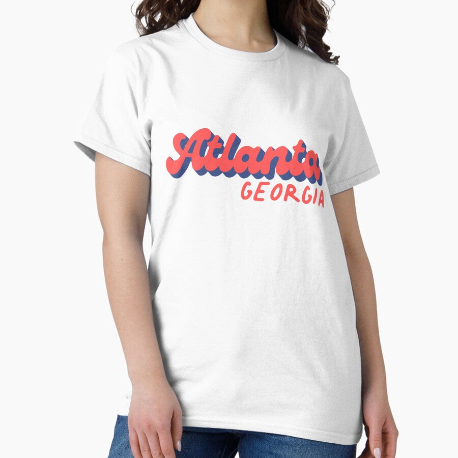 Atlanta Georgia Travel Retro Script Postcard Classic T Shirt