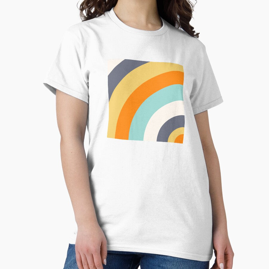 Another Time Then Curved Abstract Art Print Classic T Shirt