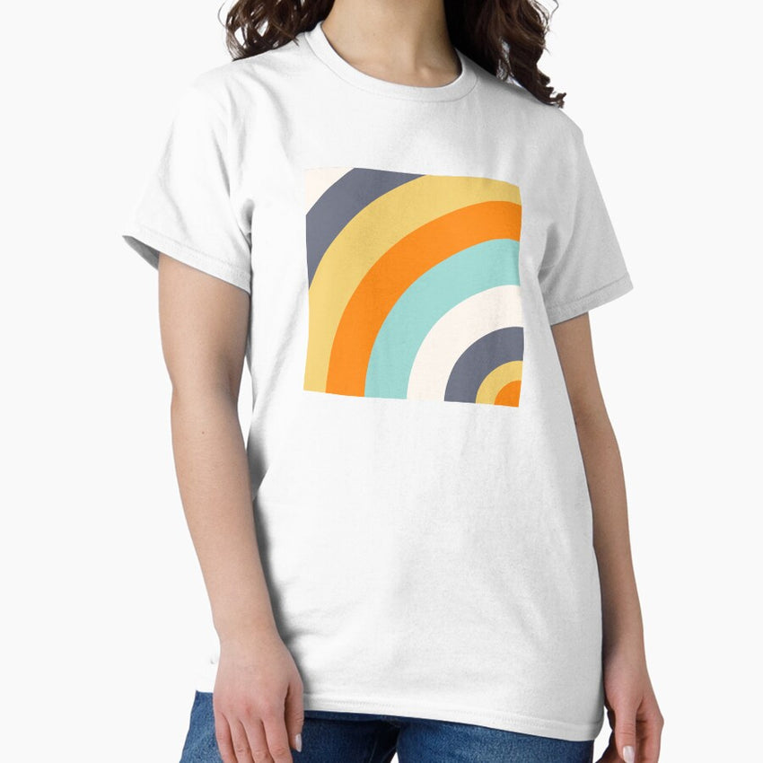 Another Time Then Curved Abstract Art Print Classic T Shirt