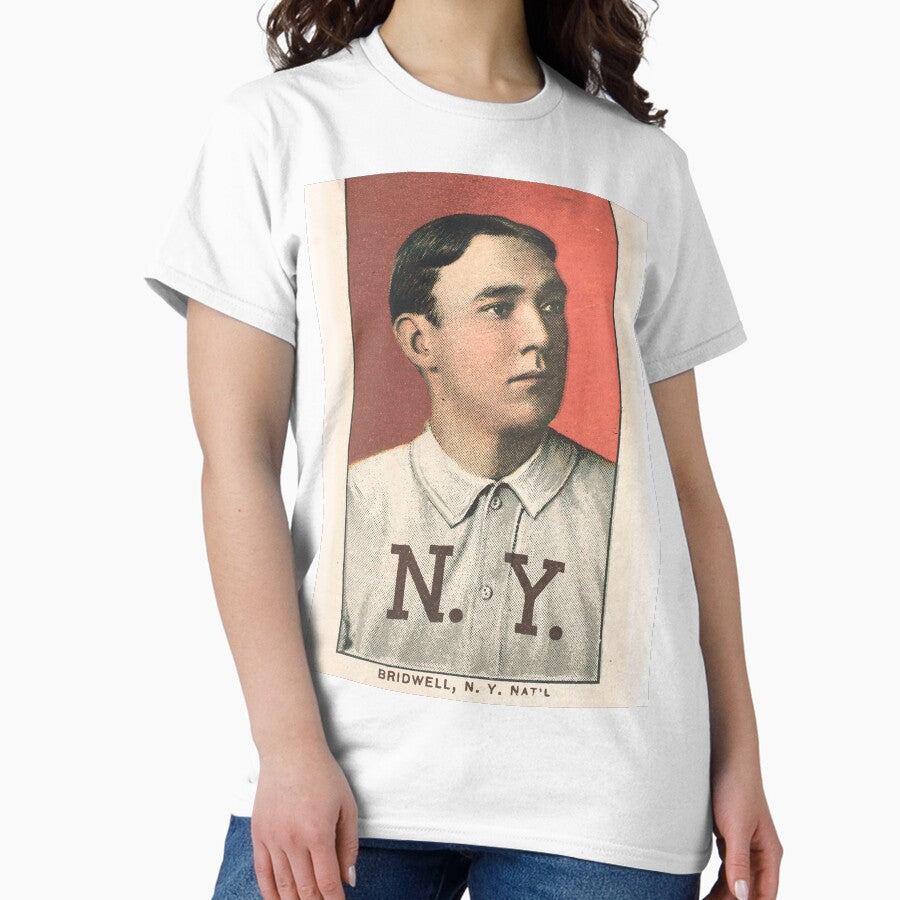 Al Bridwell, New York Giants, vintage baseball card portrait art Classic T-Shirt
