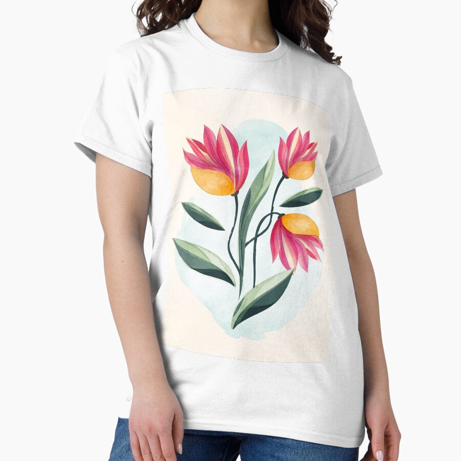 Abstract Summer Flowers Classic T Shirt