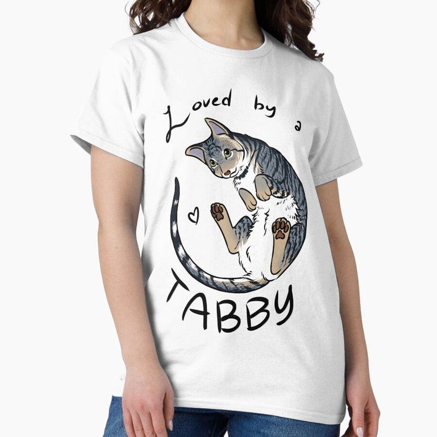 Loved by a Tabby - Gray Classic T-Shirt