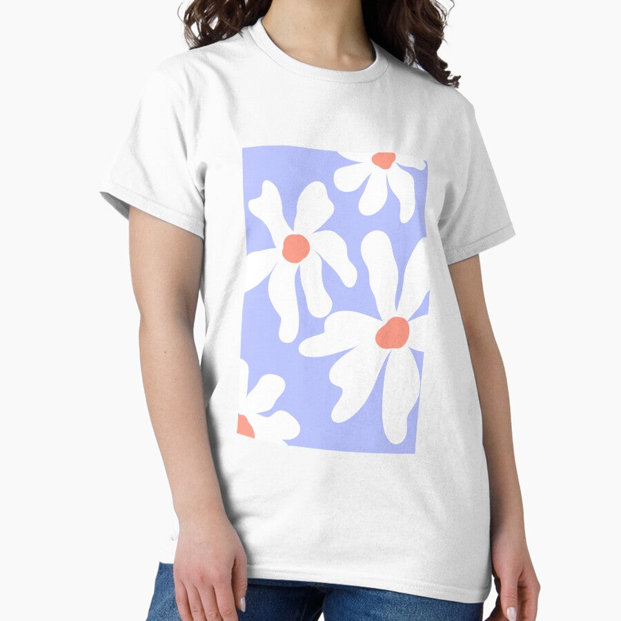 periwinkle groovy trendy flowers Classic T-Shirt