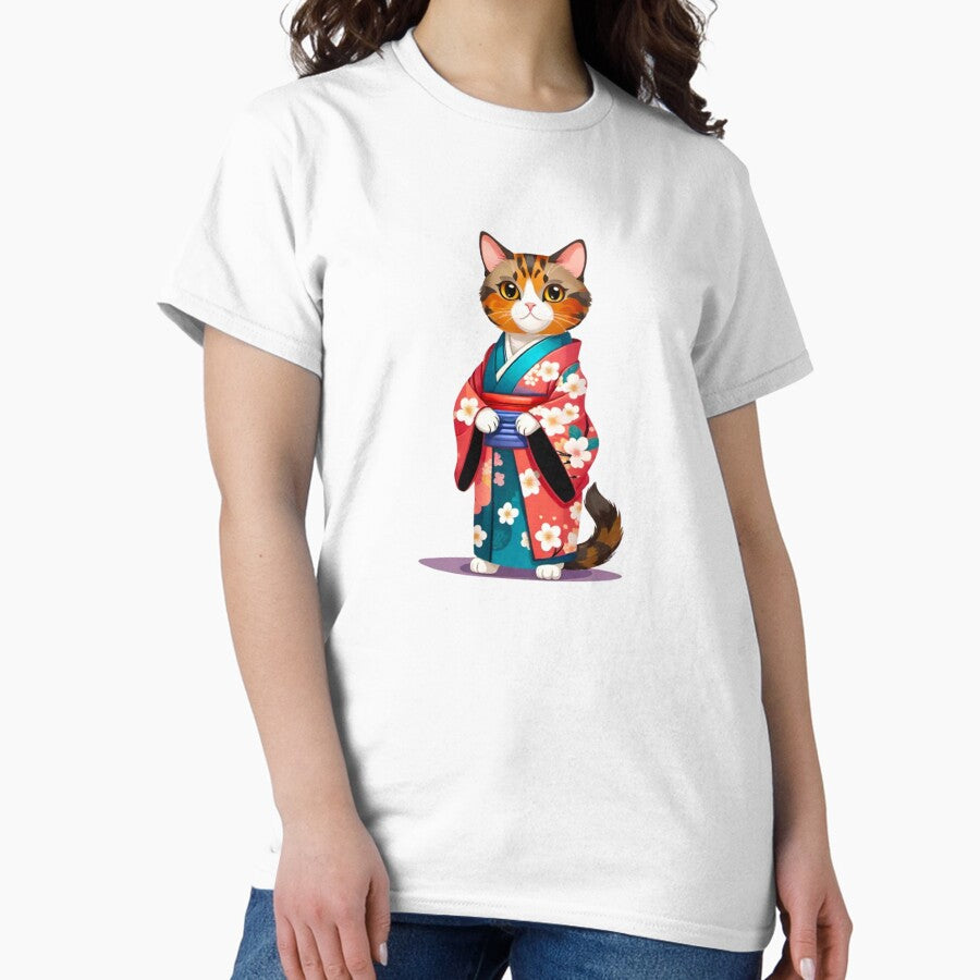 Cool cat mom tortie kimono Classic T-Shirt