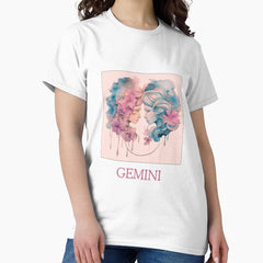 Gemini zodiac- Horescope/SunSign Theme on pinnk back ground Classic T-Shirt