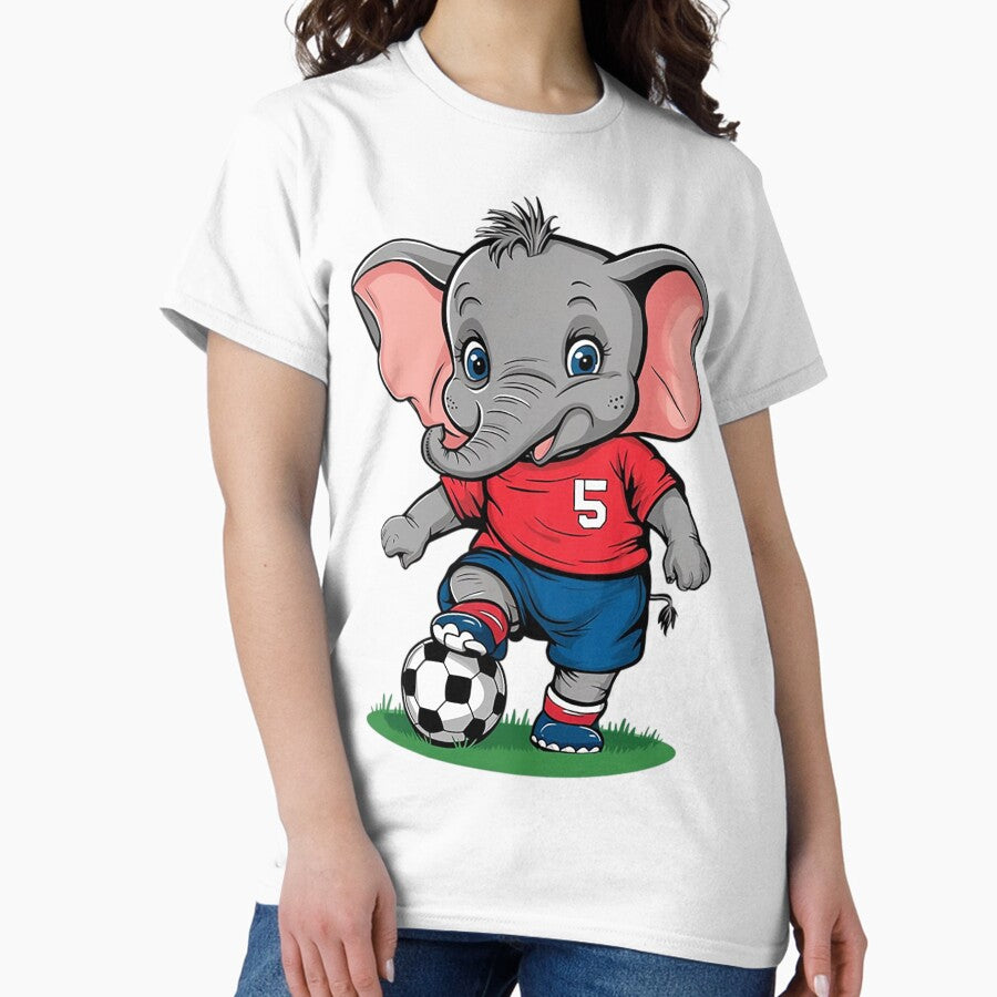 Baby Elephant Playing Soccer Classic T-Shirt