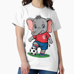 Baby Elephant Playing Soccer Classic T-Shirt