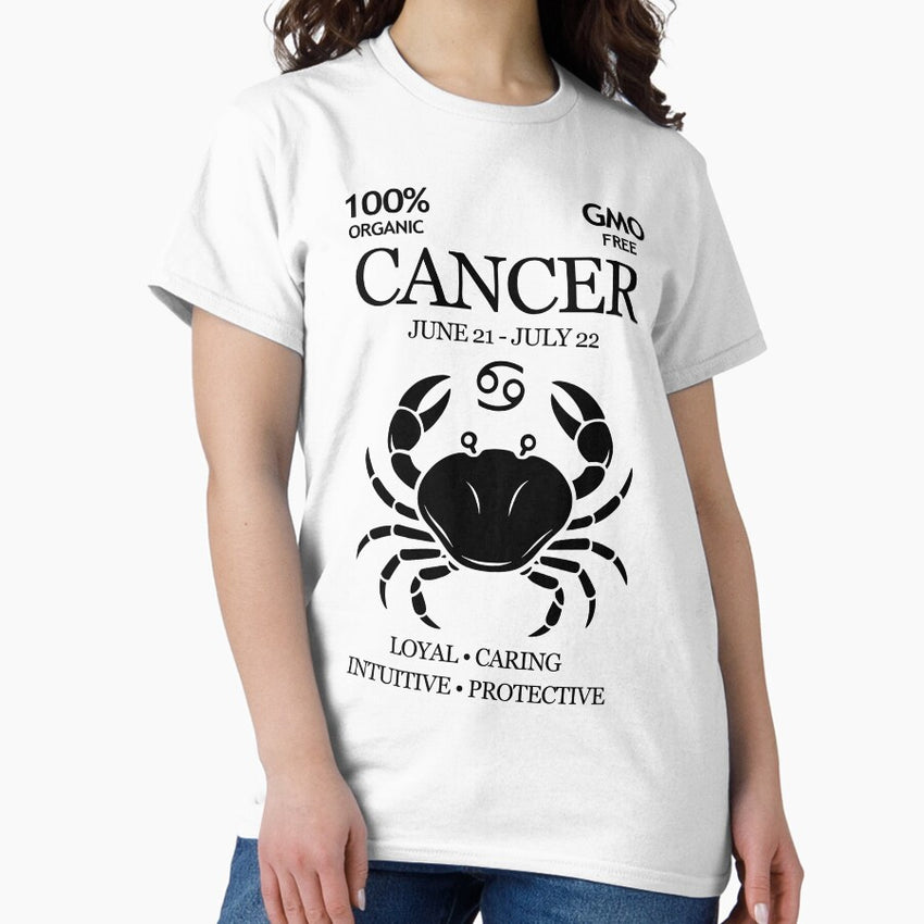 Cancer Zodiac Sign – Funny Horoscope Shirt for Astrology Fans (Black) Classic T-Shirt