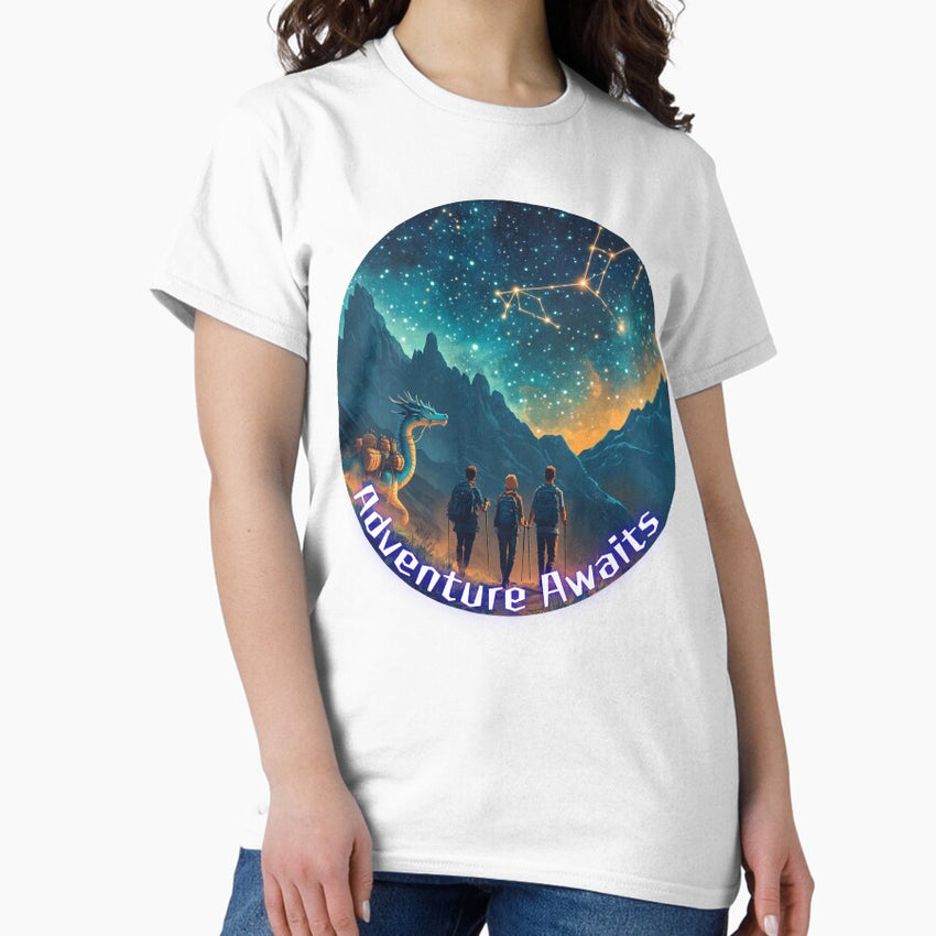 Adventure Awaits Trekking Under The Stars With A Dragon Classic T Shirt