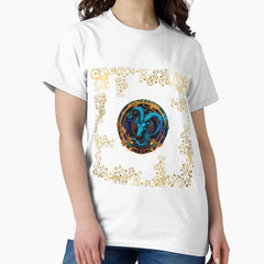 CAPRICORN ZODIAC SIGN ON BLACK AND WITHOUT FONT Classic T-Shirt