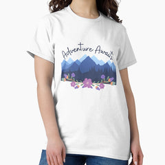 Adventure Awaits Outdoors Floral Flower Patterns My First Time Camping Eat Sleep Camp Repeat Camping Gang Classic T Shirt