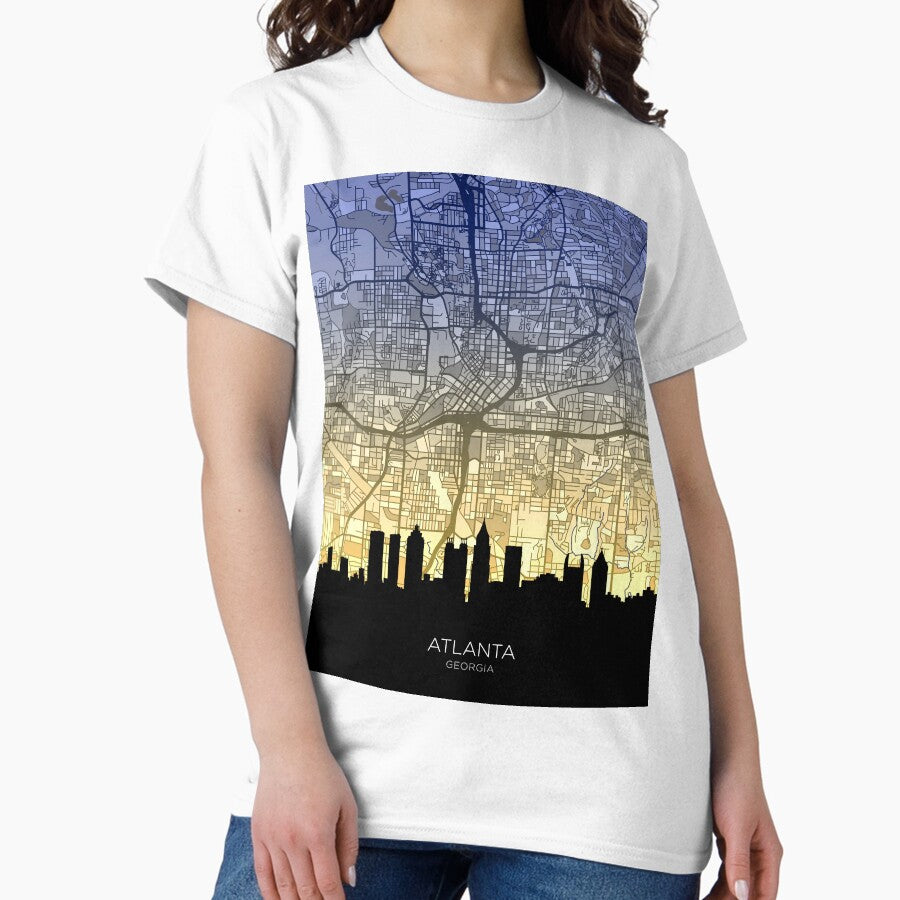 Atlanta Georgia Skyline Map Classic T Shirt