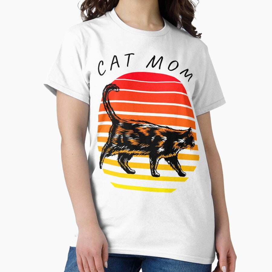 Retro Cat Mom Classic T-Shirt