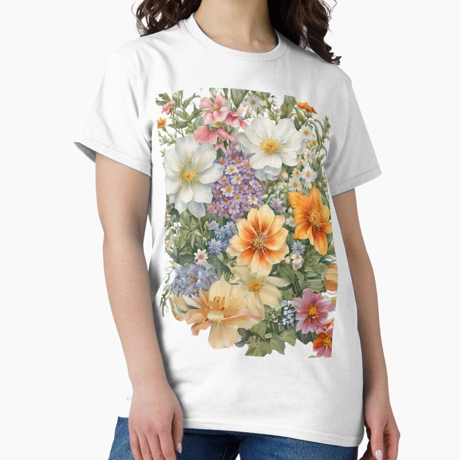 Vintage flower, gorgeous shabby chic rbf3, vivit Classic T-Shirt