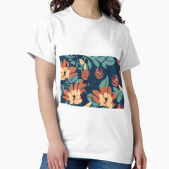 Dark retro flowers Classic T-Shirt