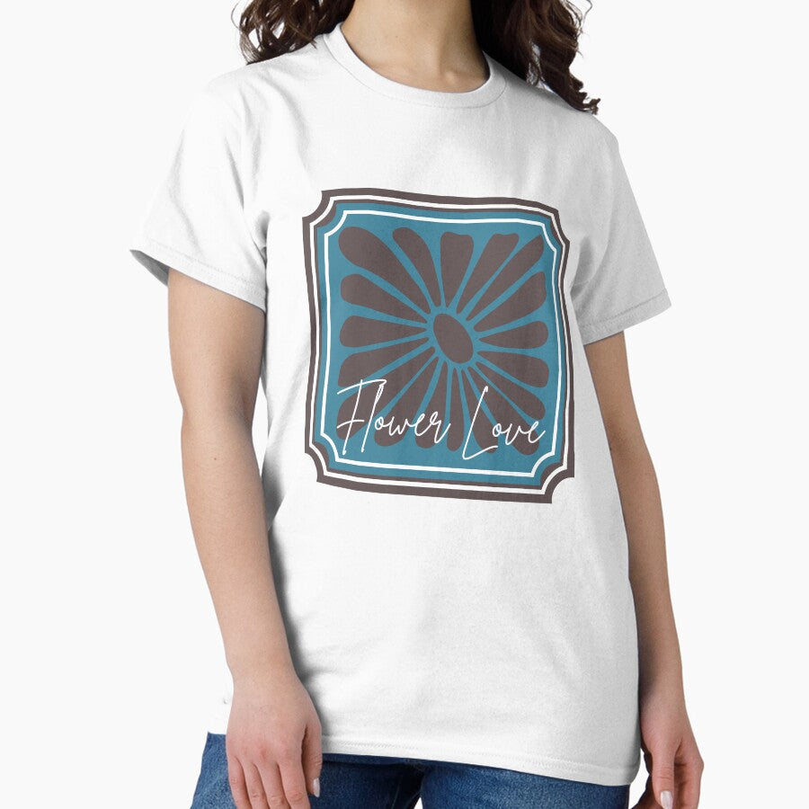 Retro Unique Pattern Groovy y2k 80s Trendy Flower T-shirt Sticker Classic T-Shirt