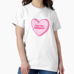 Fuck The Patriarchy Pink Heart Classic T Shirt