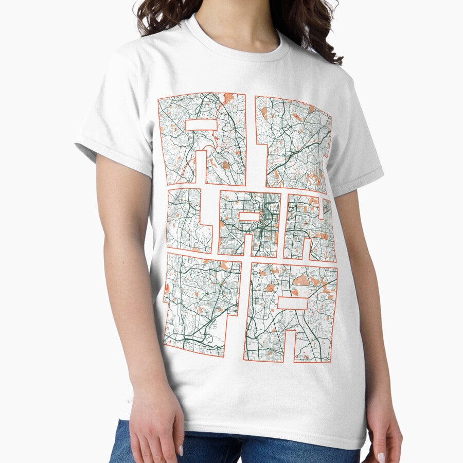 Atlanta City Map Of Georgia Usa Bohemian Classic T Shirt