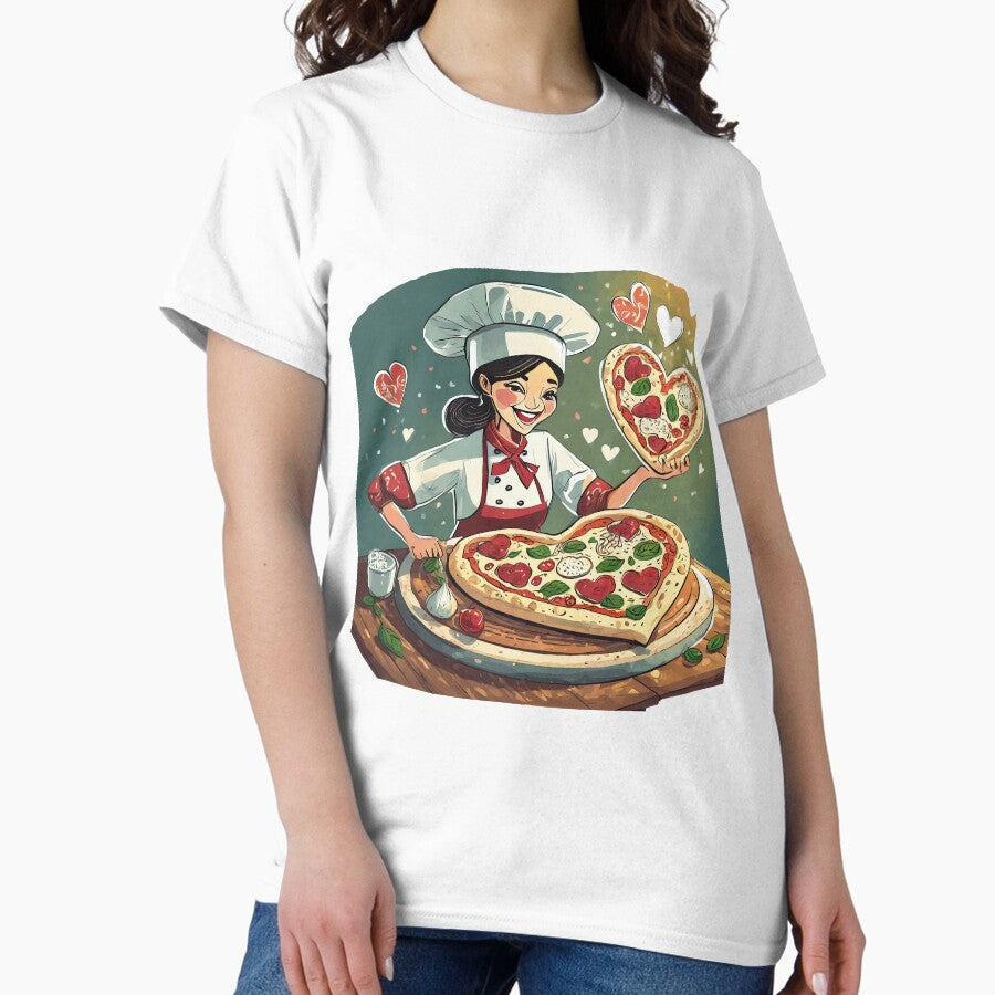 Minimalist Heart Pizza Classic T-Shirt