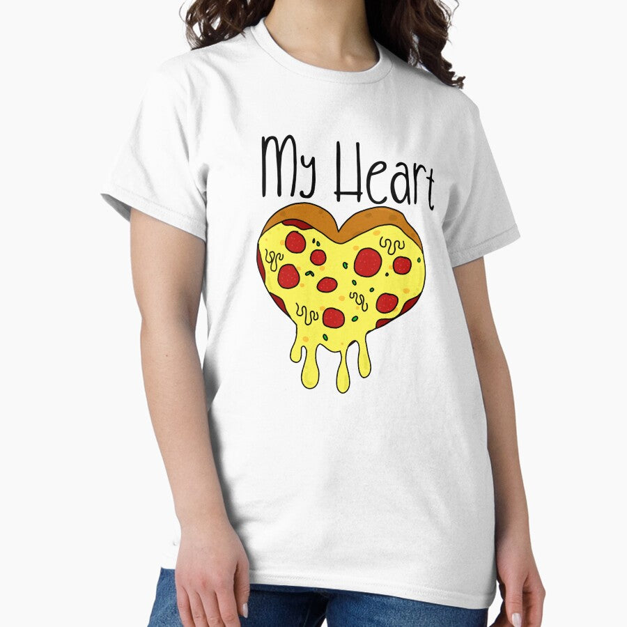 PIZZA My Heart Funny food pun heart shaped pizza Classic T-Shirt