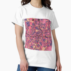 Atlanta Map Pattern in Purple & Pink Classic T-Shirt