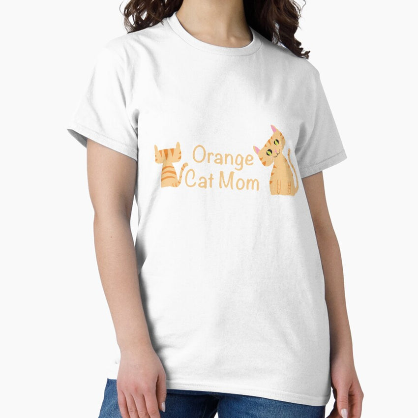 Orange Cat Mom Digital Design Classic T-Shirt