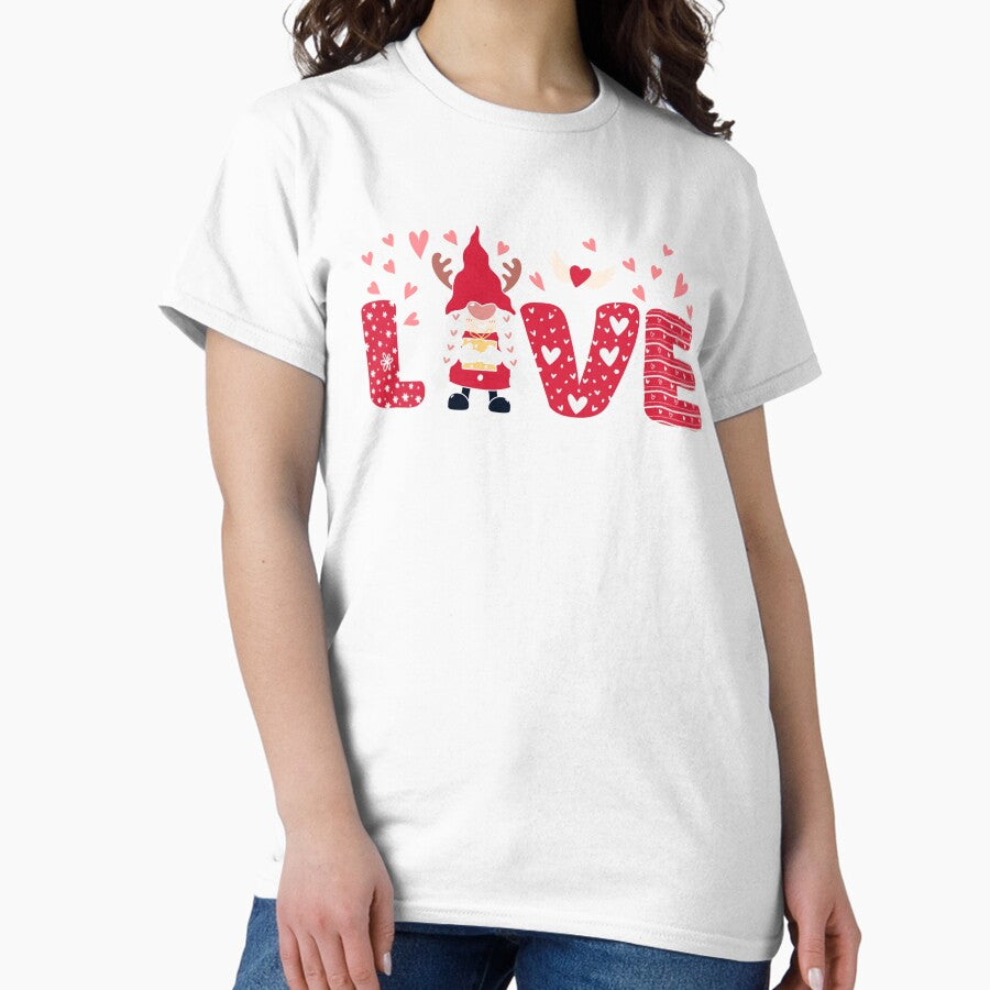 Love Valentines Day Kawai Red Classic T Shirt