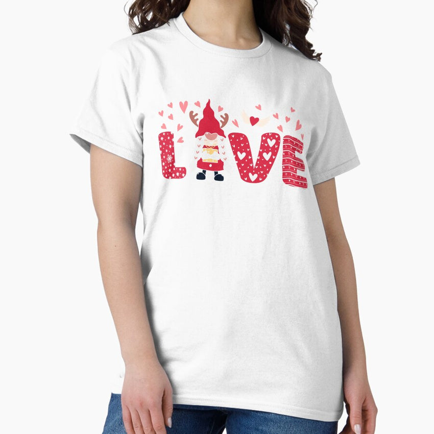 Love Valentines Day Kawai Red Classic T Shirt