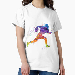 American Football Player Watercolor Sports Classic T-Shirt