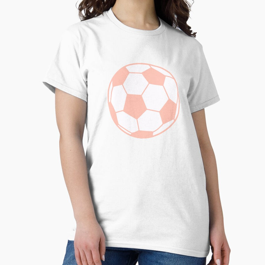 Aesthetic Pink Soccer Ball/ Football Classic T-Shirt
