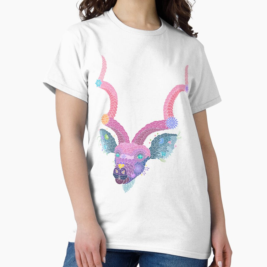 Floral Animal Wildebeest WeArePrettierThanFlowers Classic T-Shirt