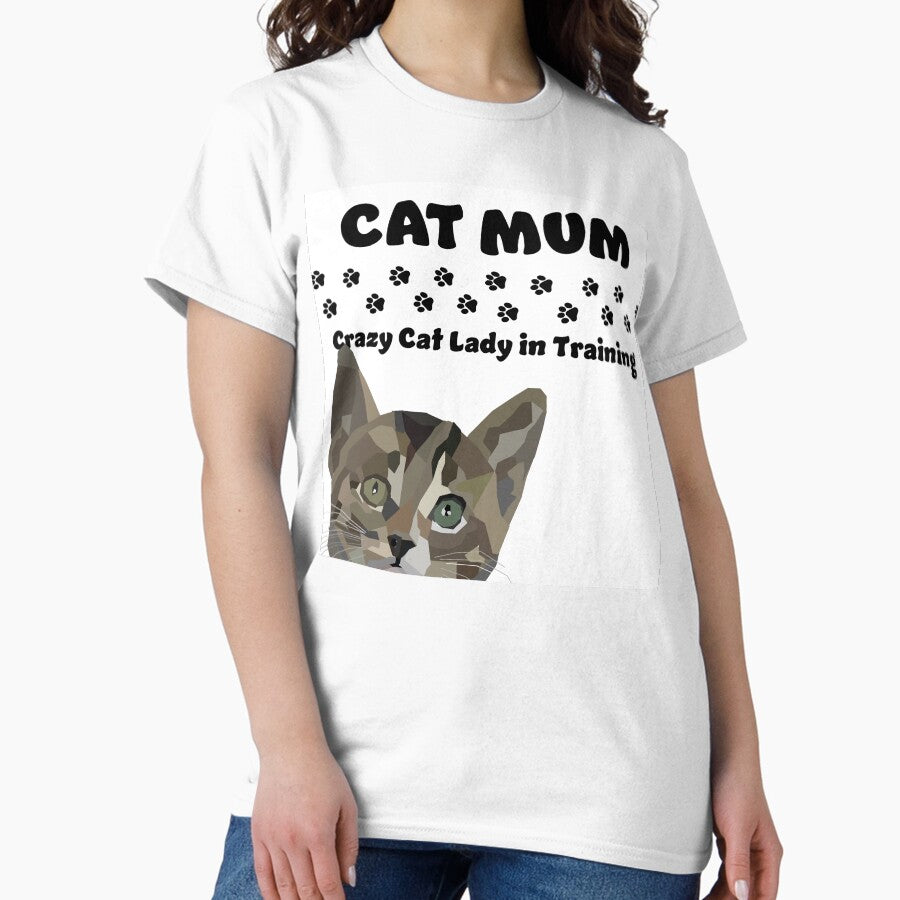 Crazy Cat Lady in Training UK English, by Chris Corish Classic T-Shirt
