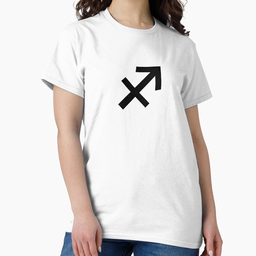 Black simple zodiac sign Sagittarius Classic T-Shirt