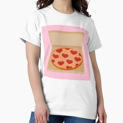 Illustration with Box At Pizza and Pepperoni ,Cheese Classic T-Shirt