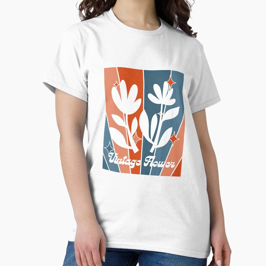 Retro Pattern Geometric 80s Trendy Flower Star T-shirt Sticker Classic T-Shirt